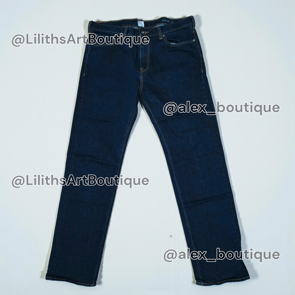 Dockers Straight Fit Stretch Jeans Men’s 36x34 Dark Wash (A084)